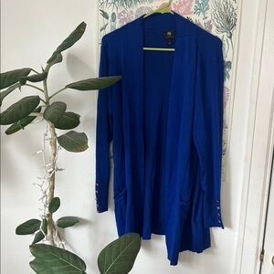 JM Collection Royal Blue Cardigan